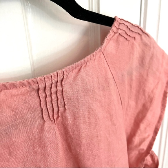 Juicy Couture Linen Rose Pink Short-Sleeve Blouse Size M - L - Picture 6 of 12